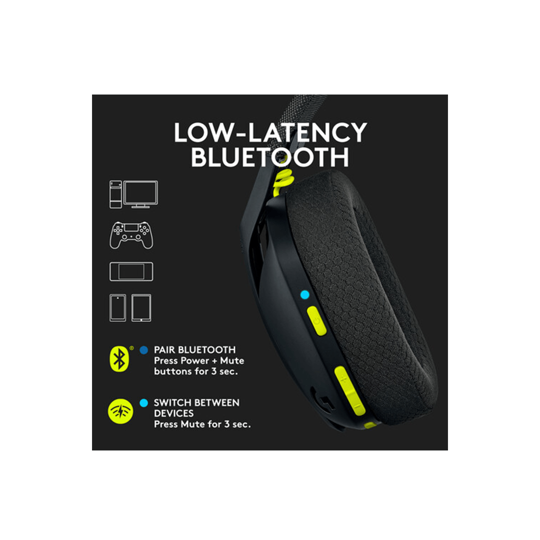 Logitech G435 Wireless Gaming Headset - Black / Yellow in Qatar Logitech G435 Wireless Gaming Headset - Black / Yellow in Qatar